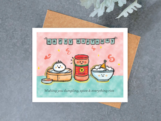 Dumpling Spice Birthday Card