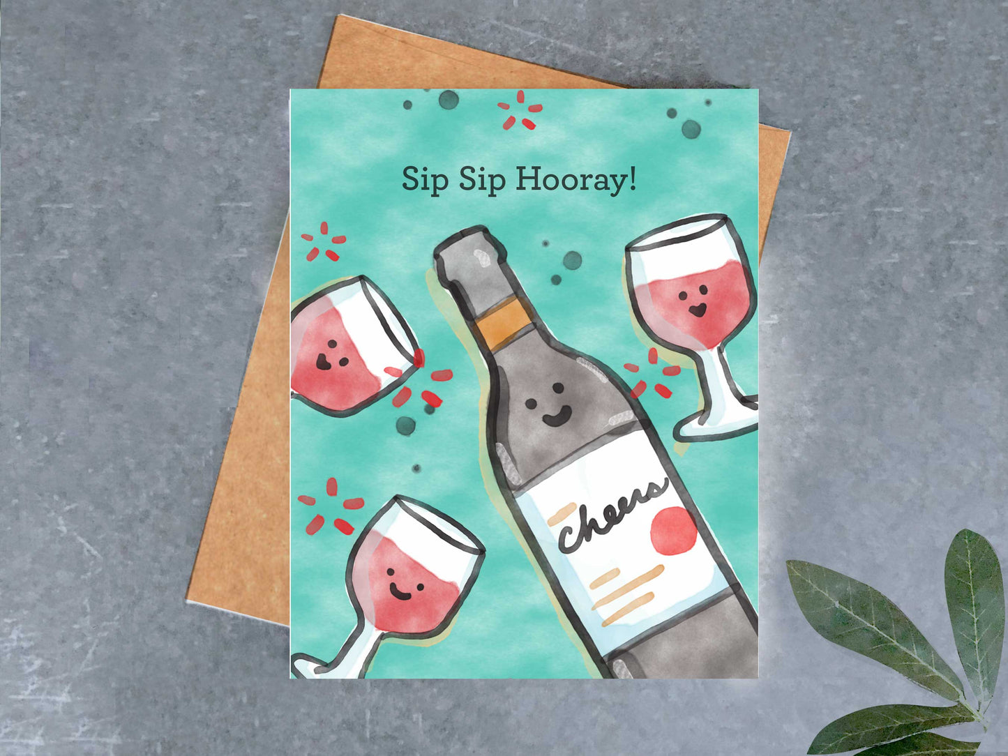 Wine Cheers Encouragement Card