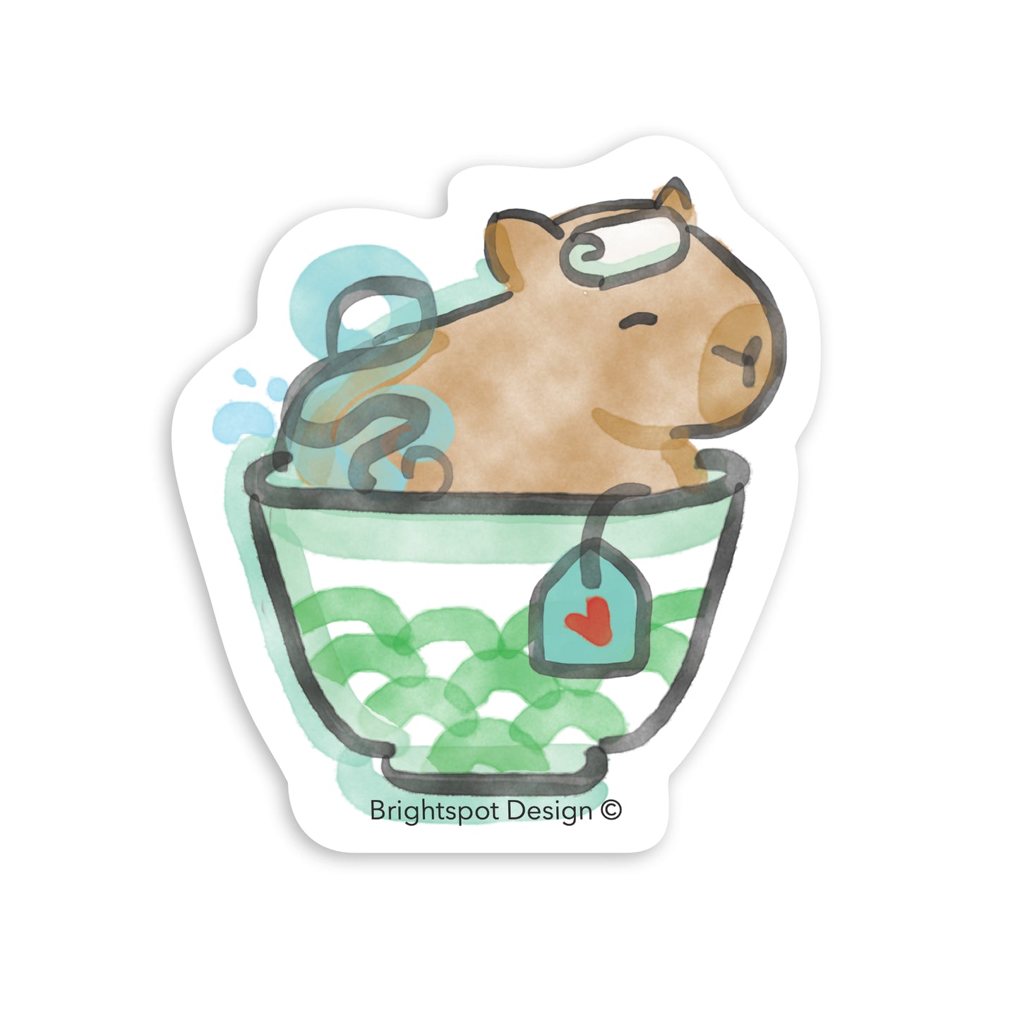 Capybara Teacup Sticker