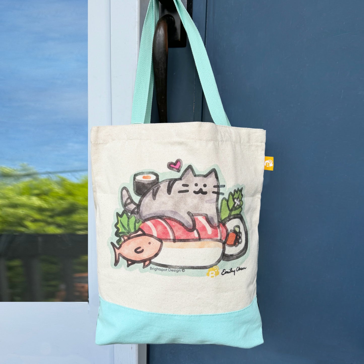 Cat Sushi Canvas Tote Bag