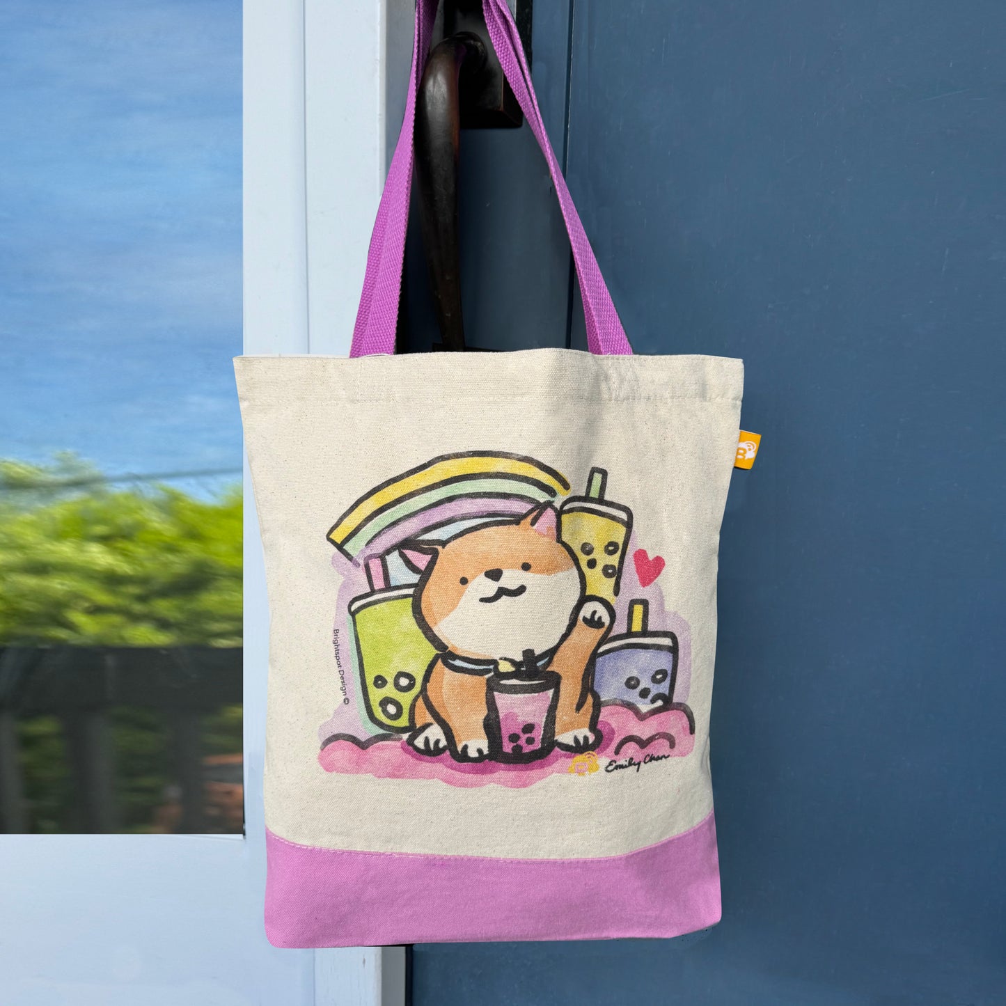 Dog Boba Canvas Tote Bag