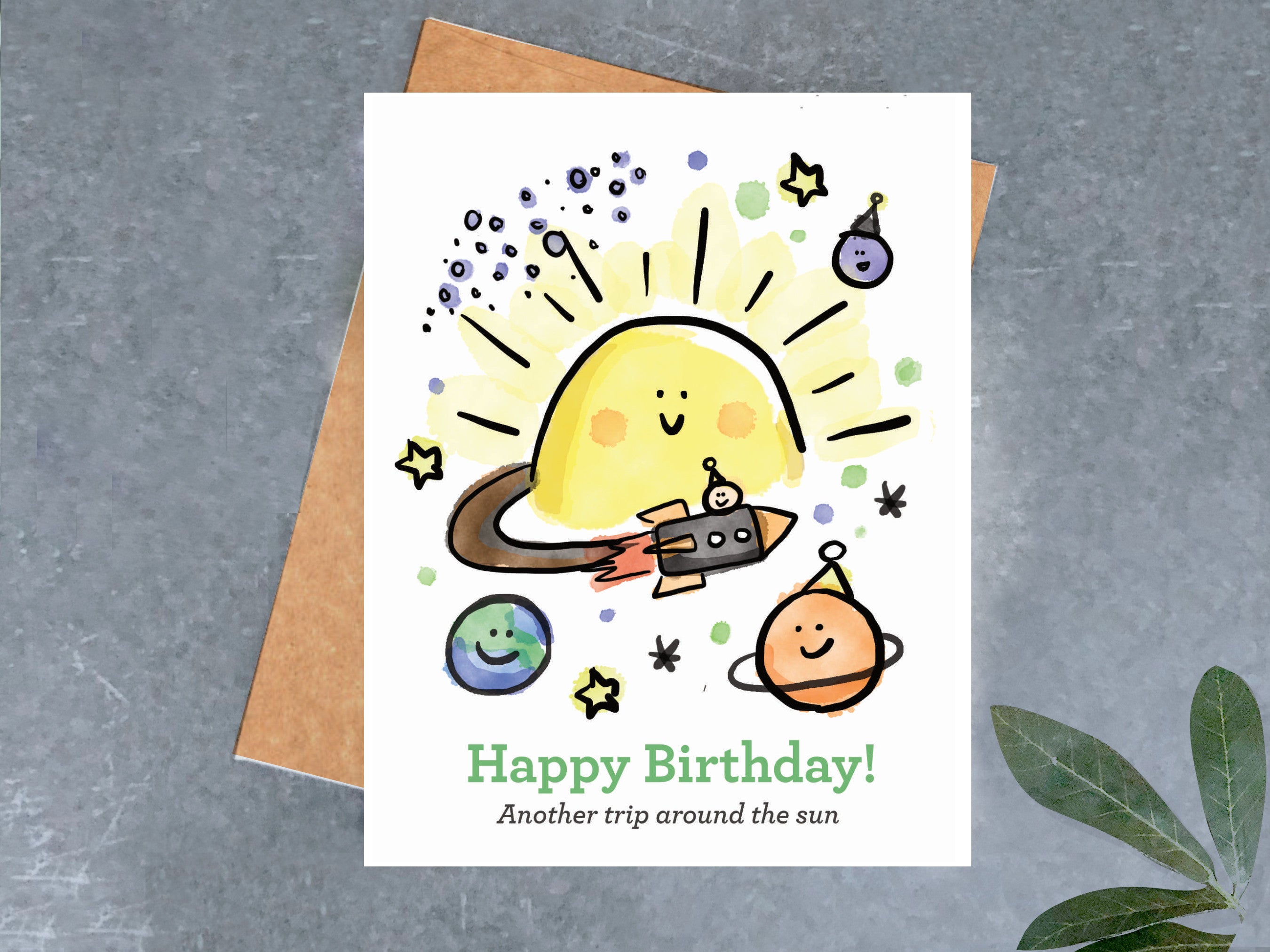 Trip Around The Sun Birthday Card Brightspot Design